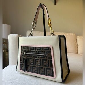 Fendi Runaway Bag Leather with Zucca Embossed Detail Small